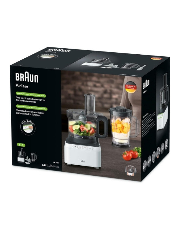 Braun PurEase food processor and blender packaging box.