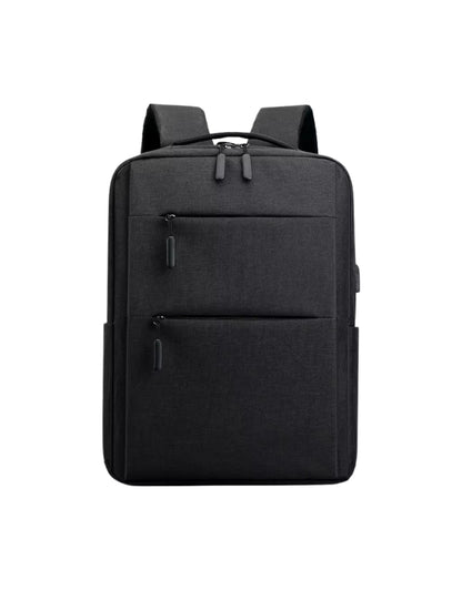 Black slim waterproof office and travel backpack