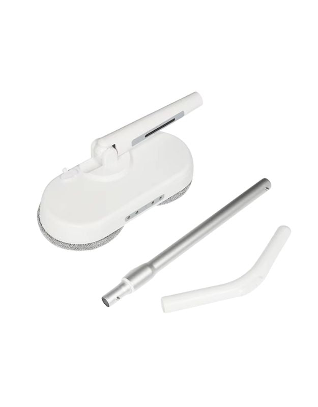 Cordless electric mop with detachable handle and adjustable extension rods.