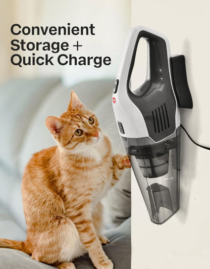 Handheld vacuum cleaner wall mounted with quick charging feature.