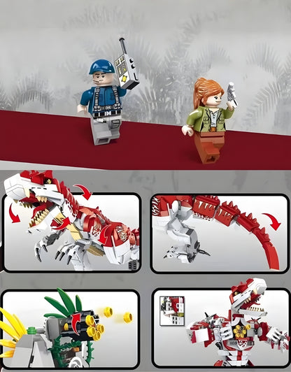 Mini action figures and functional features of the Tyrannical Dragon 2-in-1 building set