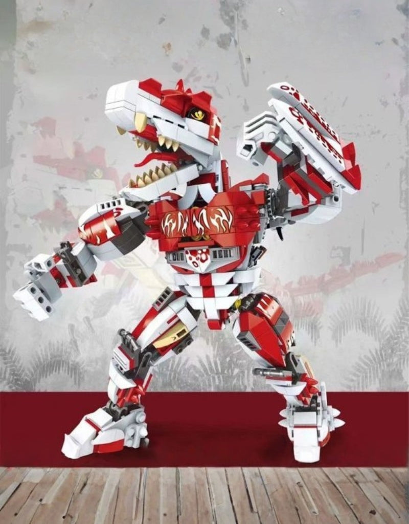 Robot transformation mode of the Tyrannical Dragon 2-in-1 building set standing upright