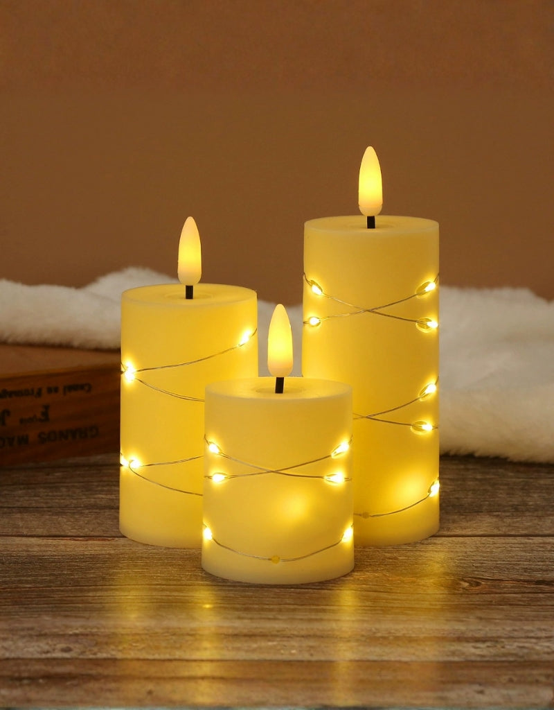 Bullet Flameless LED Candles Star String With Battery