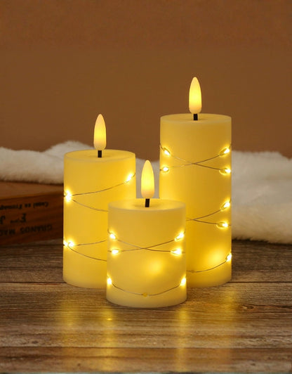 Bullet Flameless LED Candles Star String With Battery