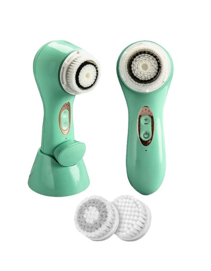 Enzo EN-210 sonic facial cleansing brush with extra replacement heads, rechargeable deep cleaning tool.