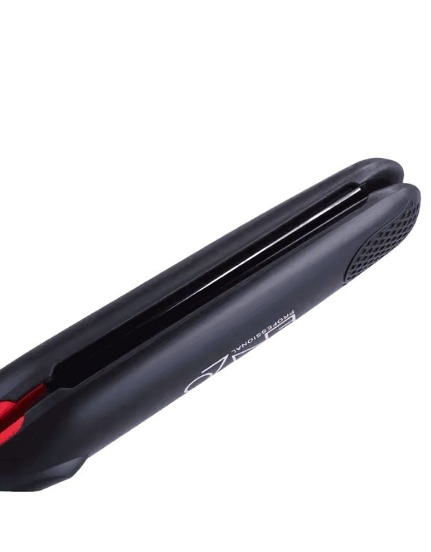 Enzo EN-3986 professional hair straightener closed view, slim black design