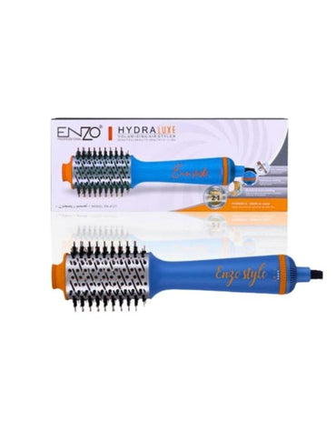 Enzo EN-4127 electric hair styling brush 1200W shown with box packaging, HydraLuxe edition.
