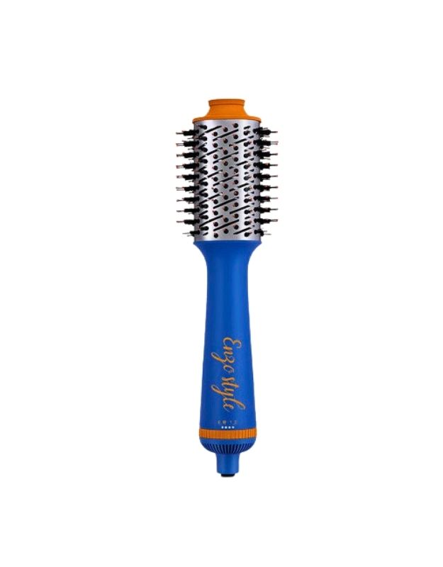 Enzo EN-4127 electric hair styling brush 1200W in blue and orange, professional volumizing tool.