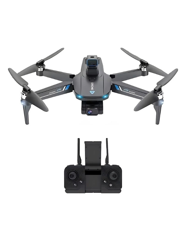 Foldable brushless GPS drone with remote control front view