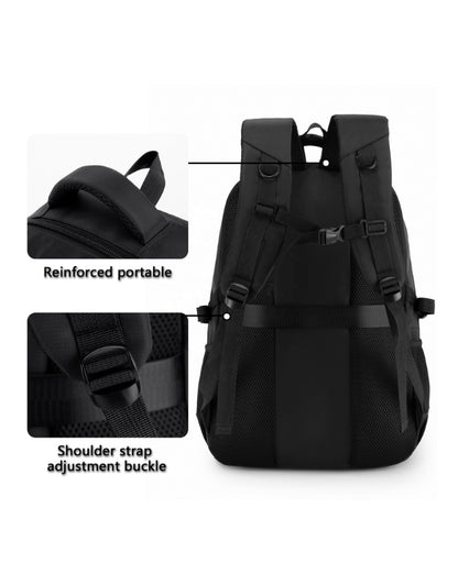 Back view of Haibowy ultra-light backpack with reinforced straps and padded shoulder support