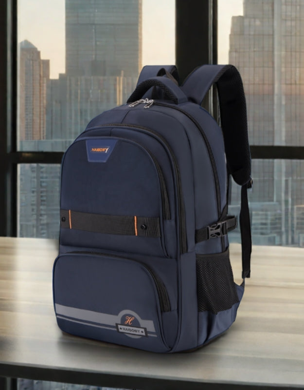 Haibowy navy blue ultra-light backpack displayed indoors, lifestyle view