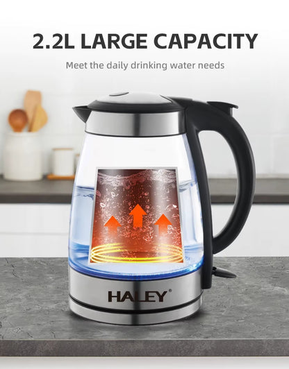 Haley High Quality 2.2L Electric Kettle large capacity design for daily water boiling with fast heating system