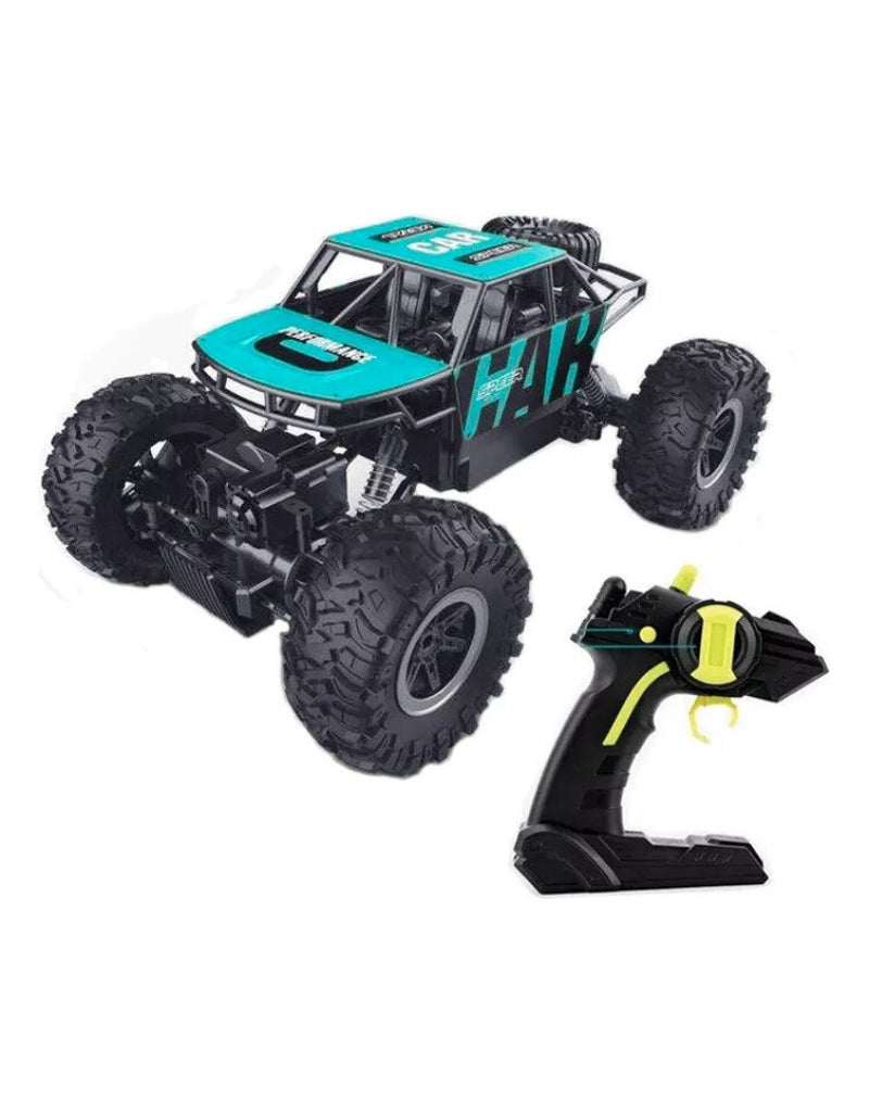 Blue 4WD high-speed remote control monster truck with handheld remote controller