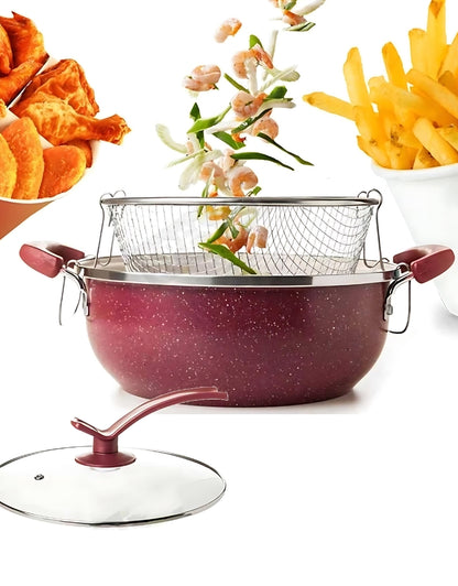 HotChef non-stick fryer pot with removable basket – perfect for frying chicken, fries, and vegetables
