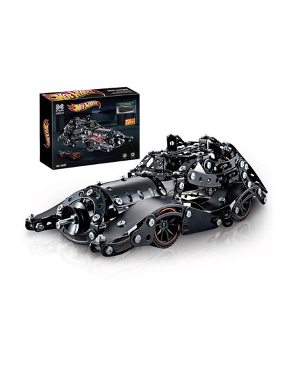 HotWheel metal construction set motorcycle assembled with retail box packaging