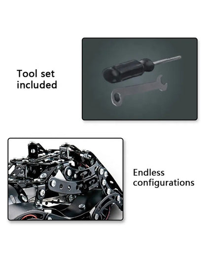 HotWheel metal model building set showing tool set and endless configuration feature