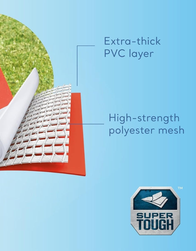 Intex Easy Set crab pool liner material extra-thick PVC layer and polyester mesh.