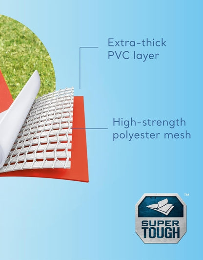 Intex Easy Set crab pool liner material extra-thick PVC layer and polyester mesh.
