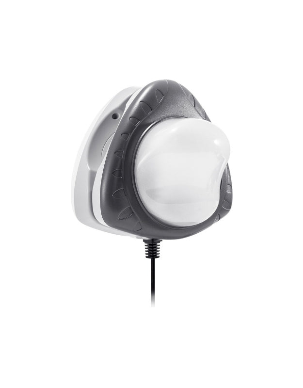 Close-up of the Intex 28688 Magnetic LED Pool Wall Light with attached power cable