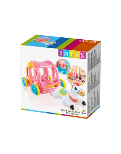 Retail box of Intex 56514NP inflatable stroller carriage with unicorn float