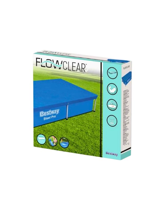 Top view of Intex 57107NP multicolor inflatable pool showing blue cushioned base.