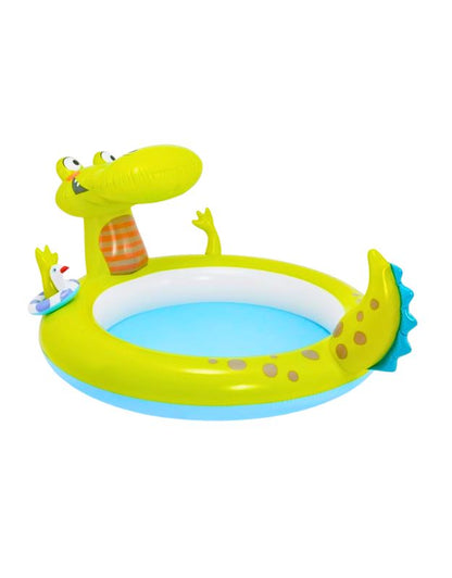 Intex 57431NP inflatable crocodile pool multi-colored for kids outdoor play.