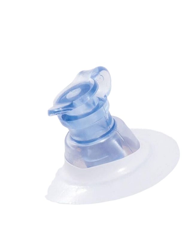 Blue inflation valve on the Intex 58784EU hyperrealistic cat face inflatable mat.