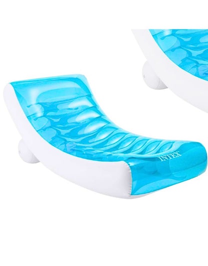 Intex 58856EU ghost inflatable lounger pool float in turquoise and white design.
