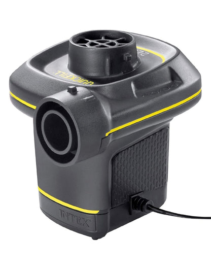 Close-up side view of Intex 66634 portable electric air pump