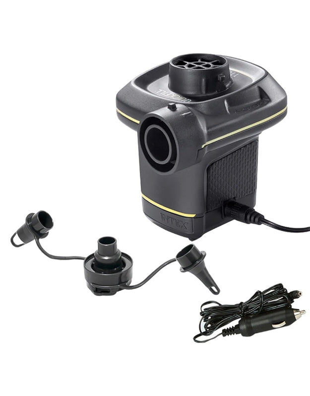 Intex 66634 portable electric air pump with multiple nozzle attachments and 12V adapter