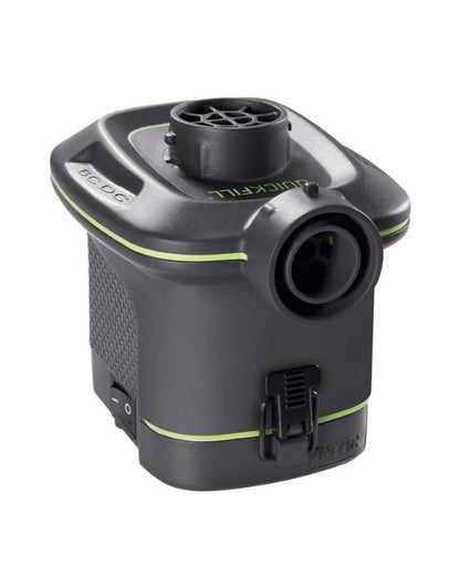 Side view of Intex 66638 Quick-Fill electric pump with dual ports for inflating and deflating.
