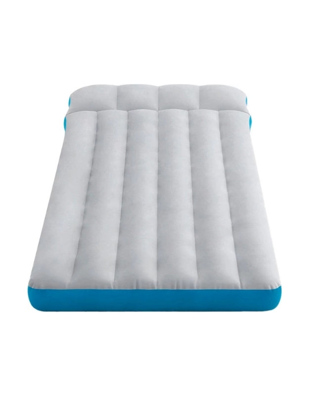 Intex 67998 inflatable camping mattress in grey and blue, compact size 189x72x20 cm.