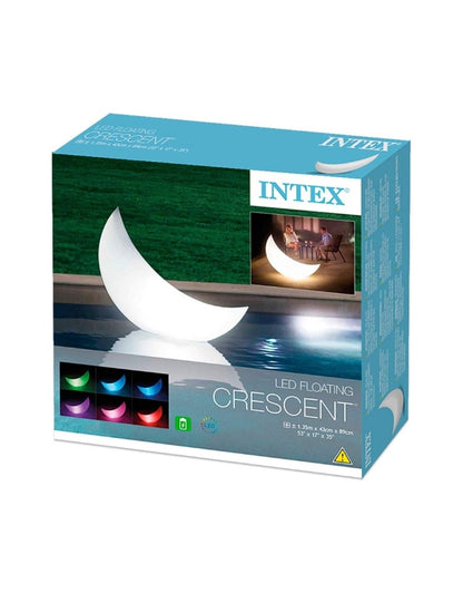 Intex 68693 LED floating crescent light retail box packaging