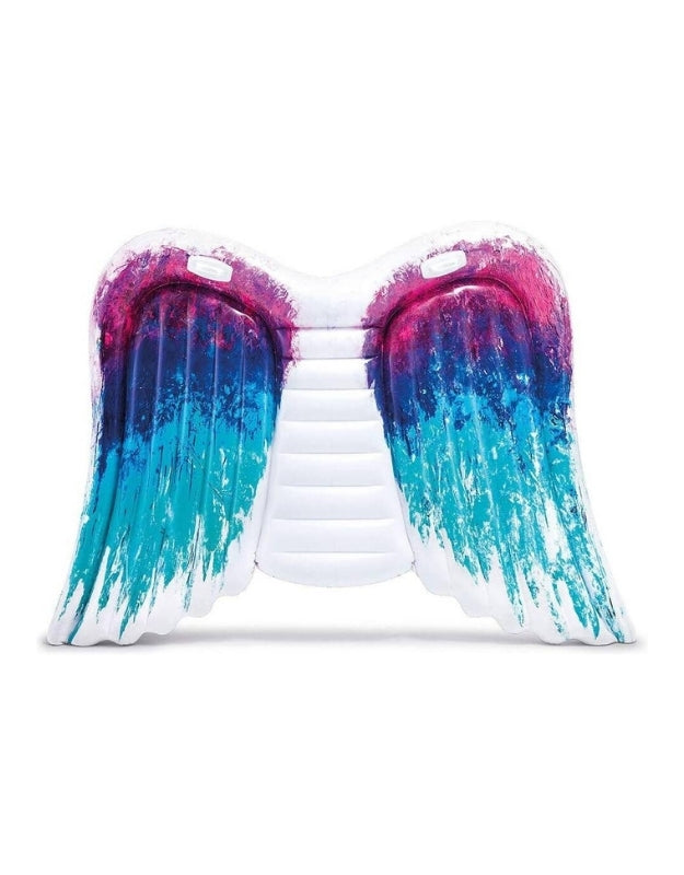 The large, iridescent Intex inflatable Angel Wings raft on a white background.