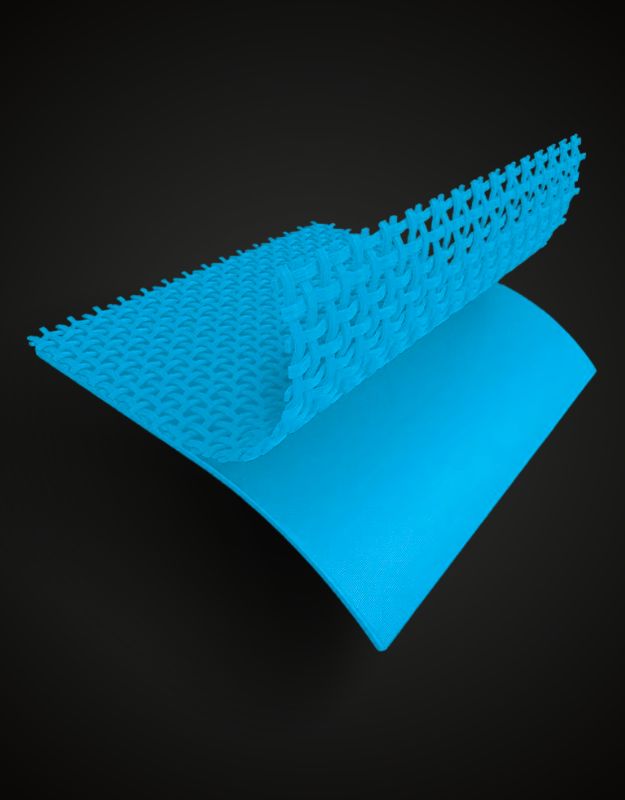 Cross-section view showing durable construction layers of Intex inflatable lounge chair.