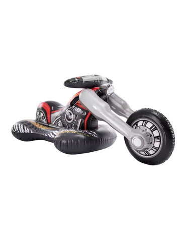 Inflatable Intex Cruiser Motorcycle pool float on a white background.
