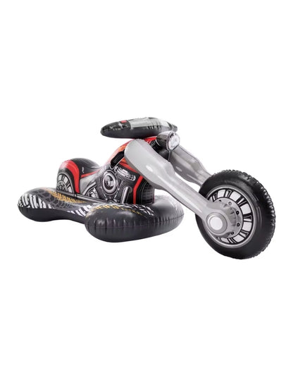 Inflatable Intex Cruiser Motorcycle pool float on a white background.