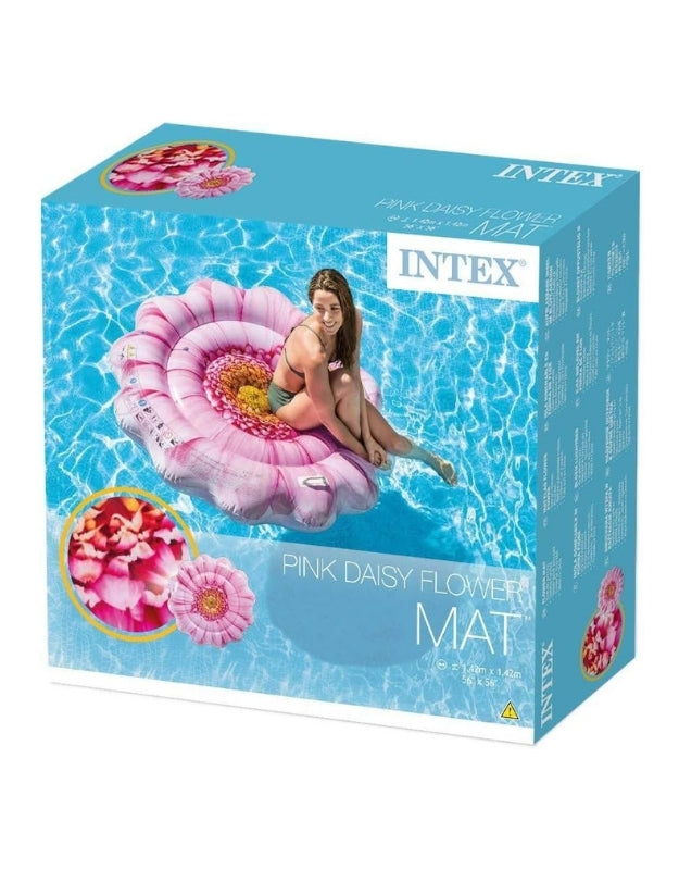 The product box for the Intex Pink Daisy Flower Mat.