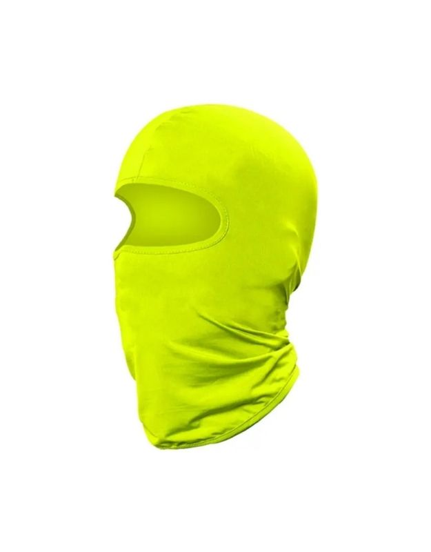 Lime lightweight balaclava face mask with single eye opening