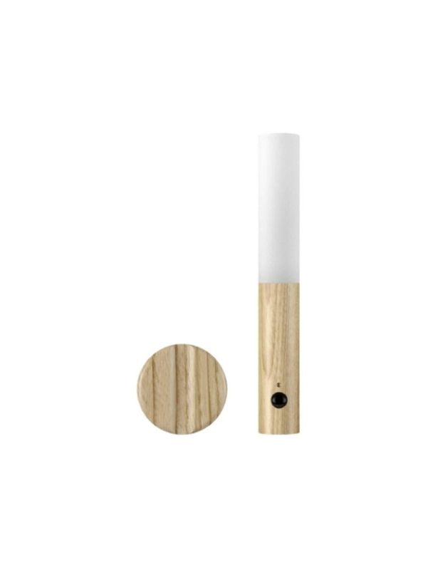 Beige wood finish magnetic LED lamp with detachable base