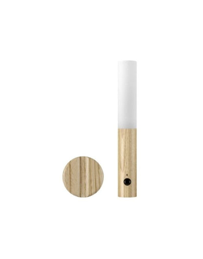 Beige wood finish magnetic LED lamp with detachable base