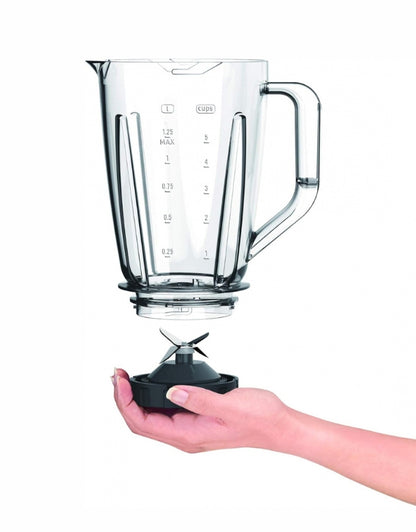 Moulinex Blend Force 2L Blender jar with removable stainless steel blades for easy cleaning