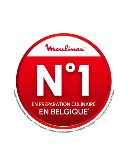 Moulinex ranked number one in food preparation appliances in Belgium, including blenders and food processors