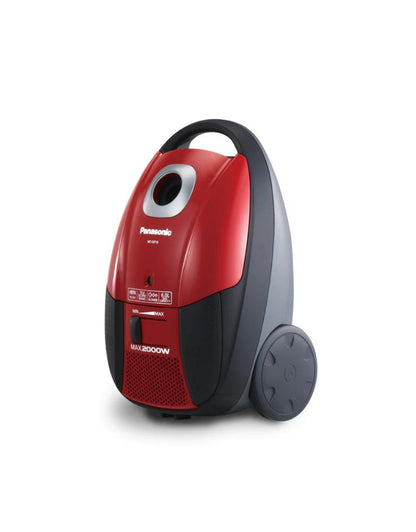 Panasonic Vacuum Cleaner Red 2000W compact design with large wheels and handle