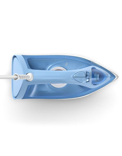 Top view of Philips 3000 Series DST3020/20 steam iron handle and controls.