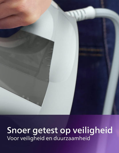 Philips 5000 Series 2400W steam iron cord tested for durability and safety for long-lasting use