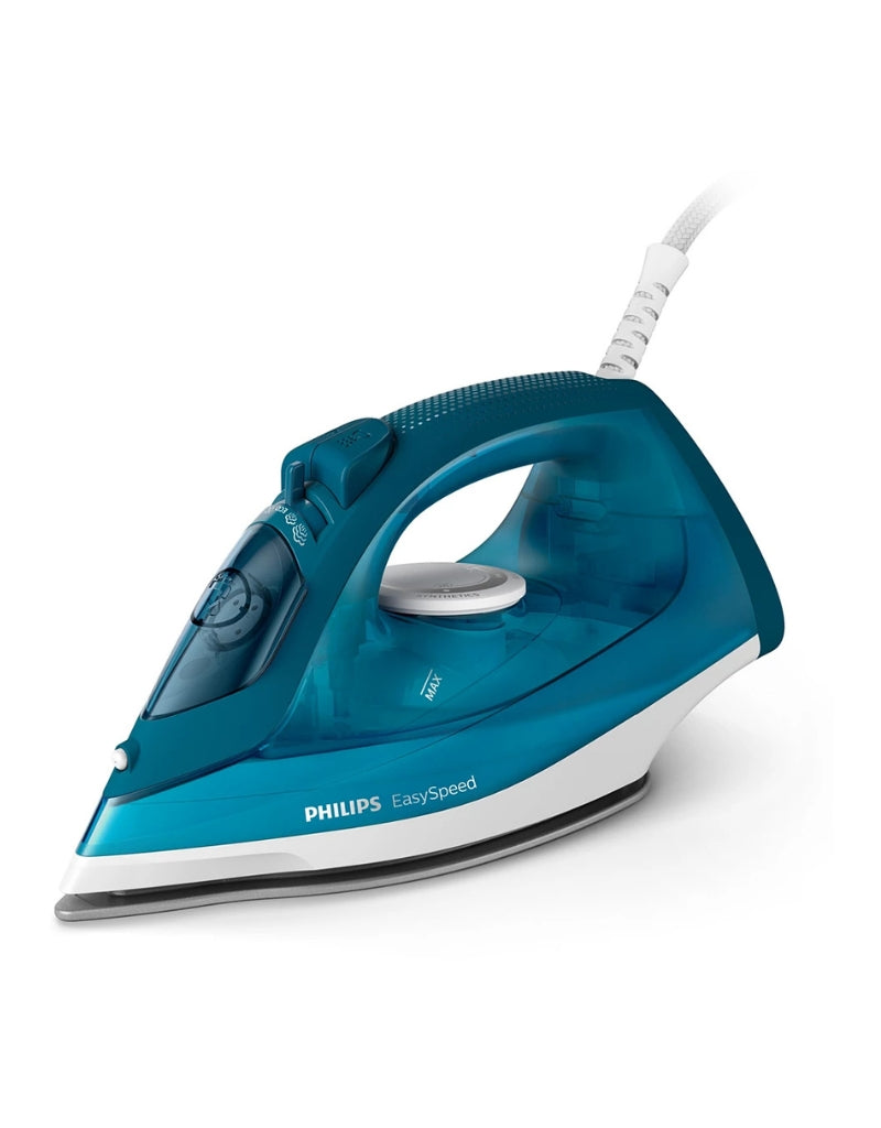 Philips EasySpeed Plus 2000W steam iron in blue with auto shut-off and non-stick soleplate