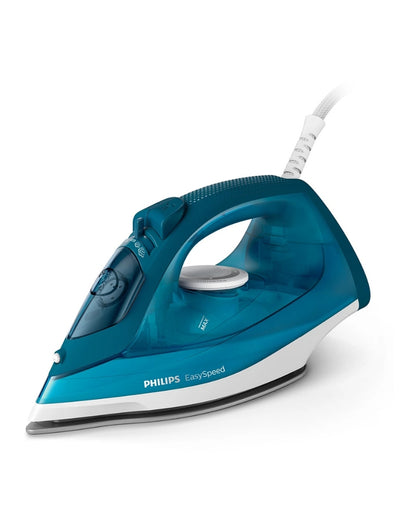 Philips EasySpeed Plus 2000W steam iron in blue with auto shut-off and non-stick soleplate