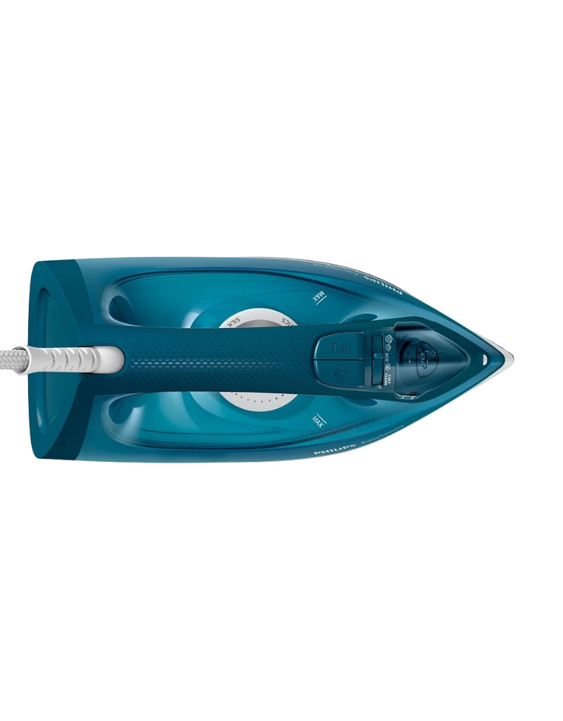 Top view of Philips EasySpeed Plus 2000W steam iron showing ergonomic handle and water tank cap