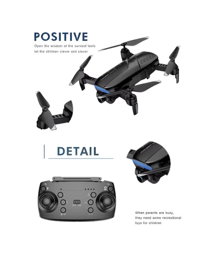 Pioneer drone featuring HD wide angle dual camera and positioning system
